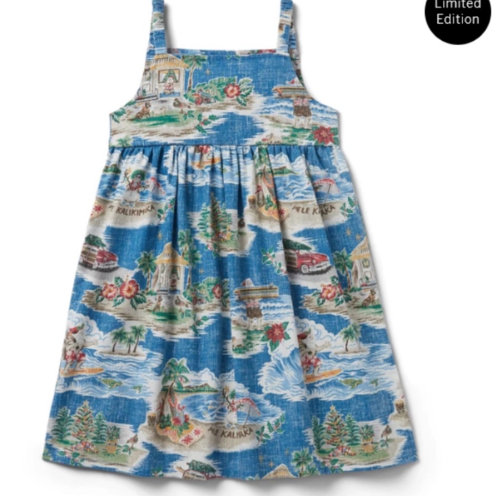 Reyn Spooner Blue Hawaiian Print Kids Dress